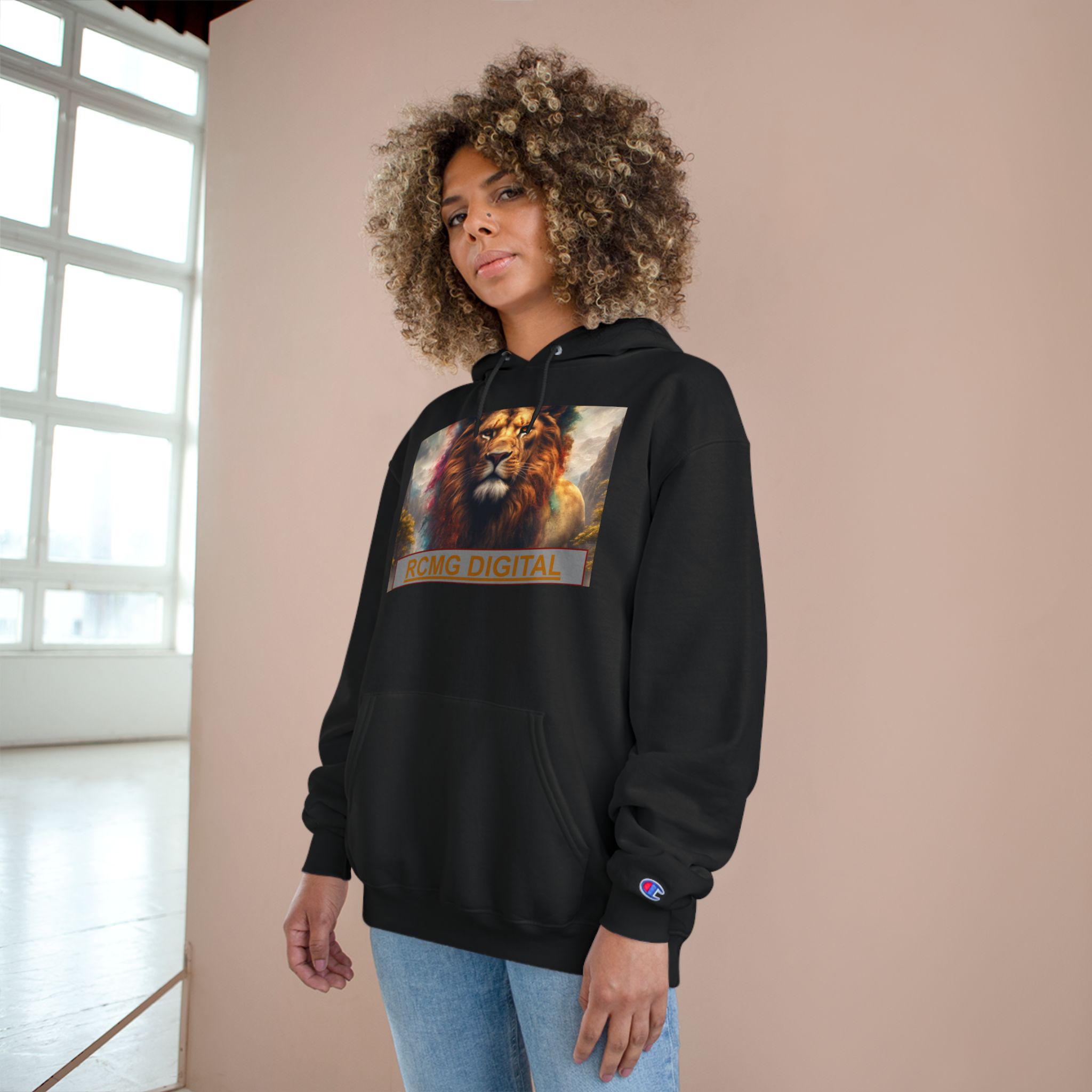 RCMG Digital Champion Hoodie - Bold Lion & Floral Design - Image 4