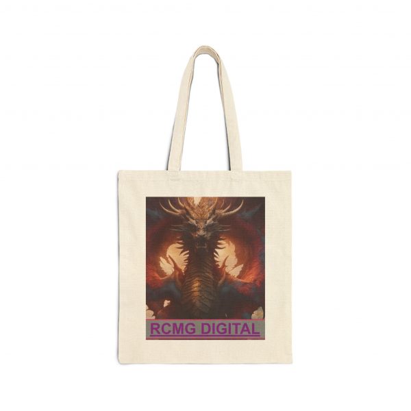 Artistic Animal Canvas Tote Bag, Eco-Friendly Shopping Bag, Lion and Dragon Designs, RCMC Digital Merchandise, Gift for Nature Lovers