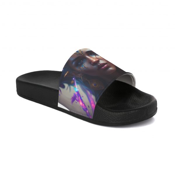Artistic Women's Slide Sandals, Slip-On Fashion Sandals, Unique Summer Footwear, Stylish Beach Slides, Boho Chic Sandals
