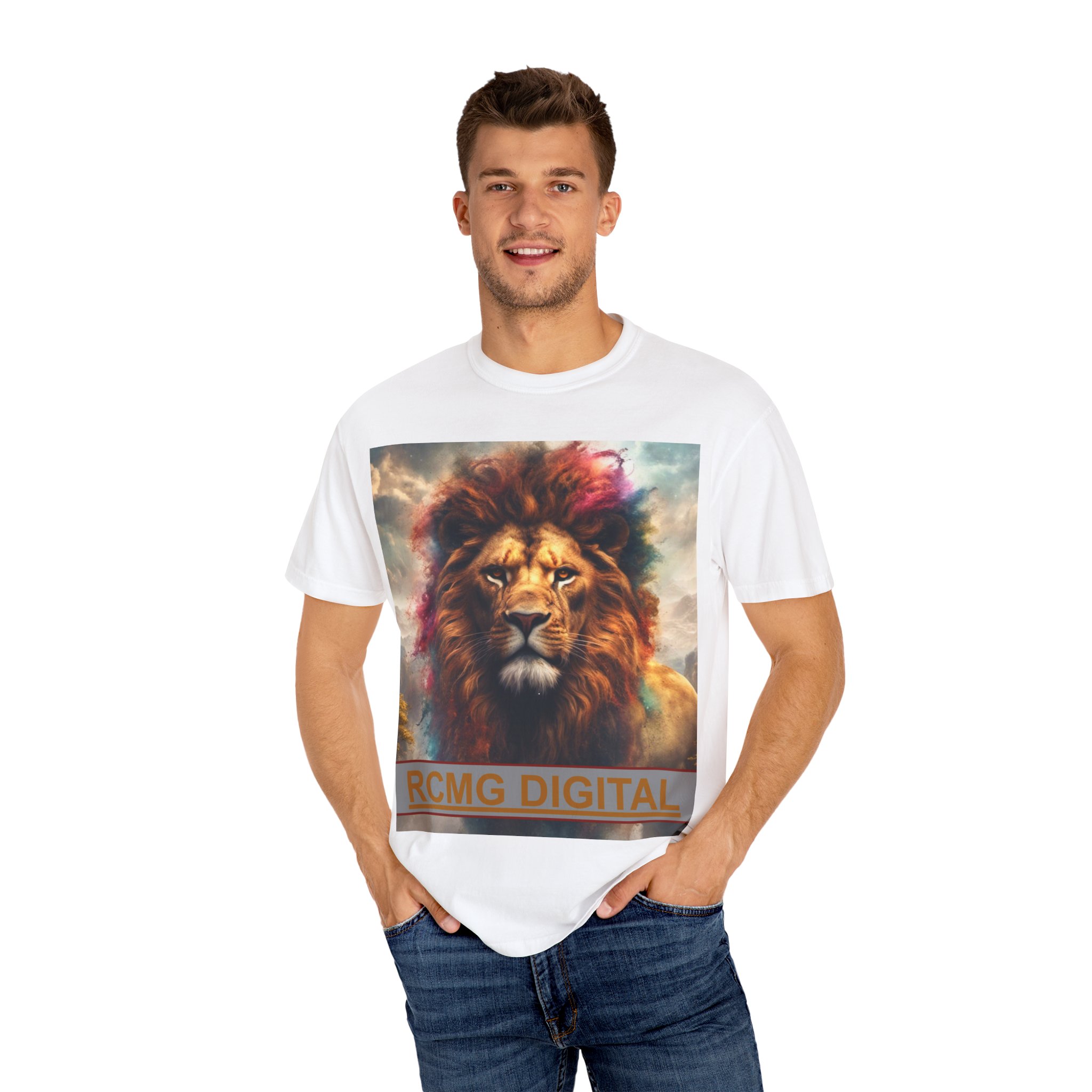 Lion Graphic T-Shirt, Artistic Tee for Animal Lovers, Summer Fashion, Gift for Friends, Casual Wear, RCMG Digital Design - Image 4