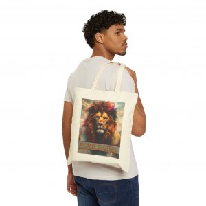 Artistic Animal Canvas Tote Bag, Eco-Friendly Shopping Bag, Lion and Dragon Designs, RCMC Digital Merchandise, Gift for Nature Lovers - Image 3